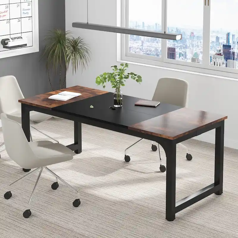 70.86 Conference Table, Meeting Table with Stable Metal Frame - 70.86L x 31W x 29H