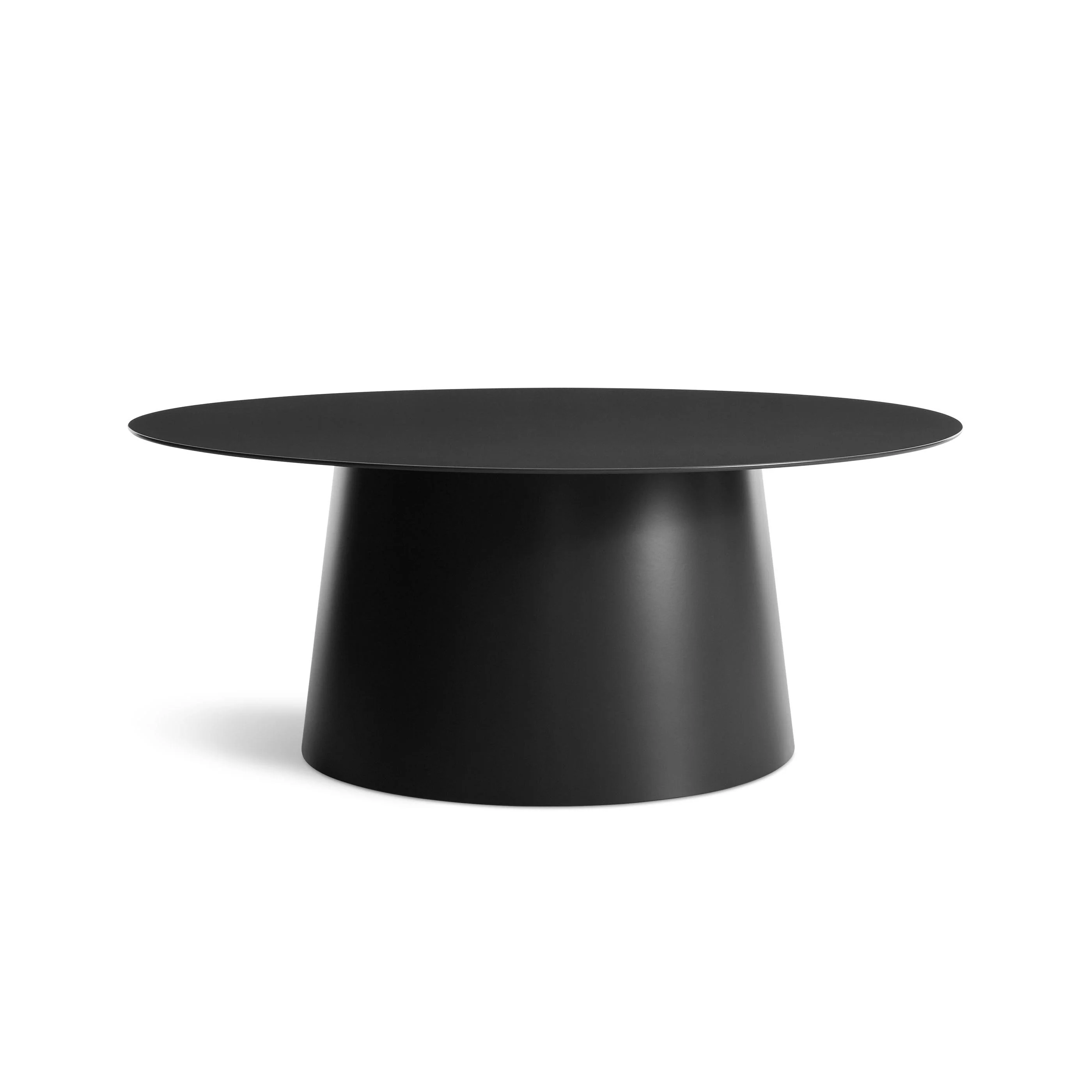Modern Metal End Table with Weatherproof Round Top for Living Room