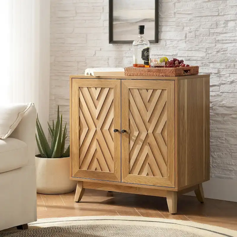 Joseph Midcentury 30Tall 2 Door Accent Cabinet by HULALA HOME